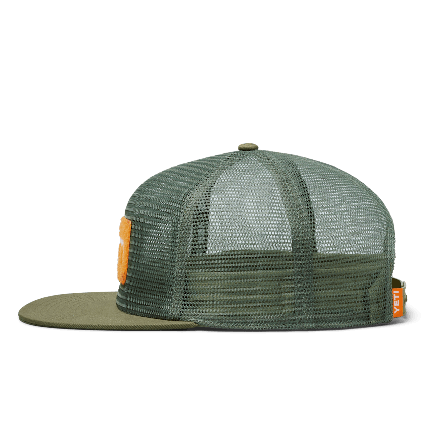 Flat Brim Mesh Hat, Olive, large